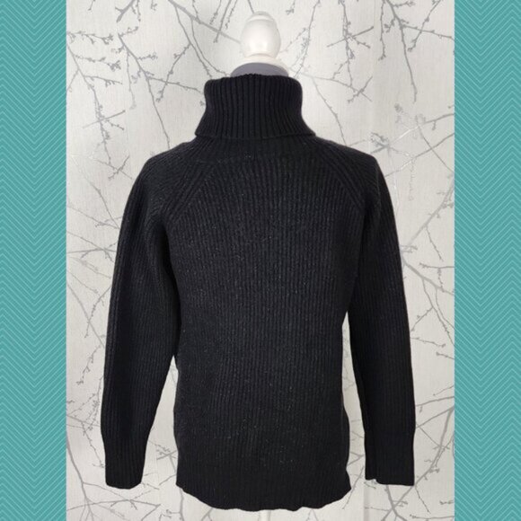 Wilfred Free 100% Wool Ribbed Knit Turtlenck High Low Lin Sweater - Picture 3 of 4